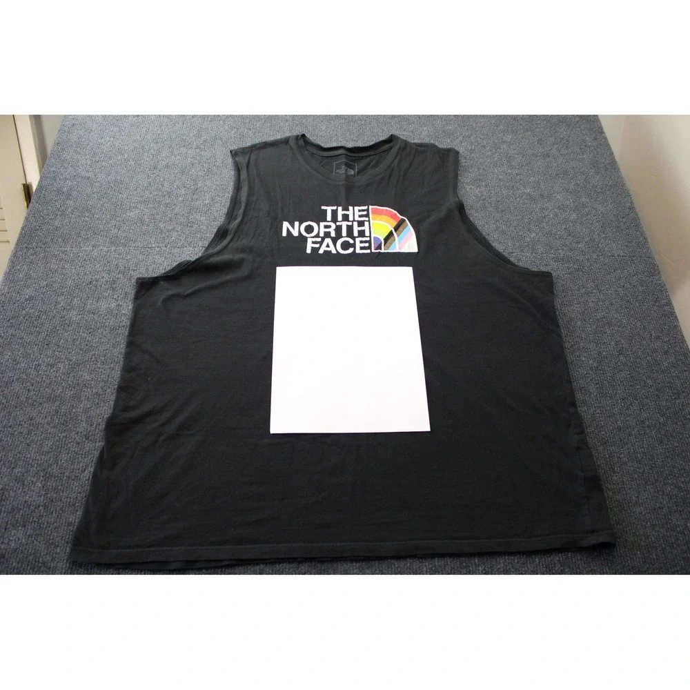 The North Face Mens XL Black Pride Rainbow Logo Sleeveless Muscle Tee Tank Top